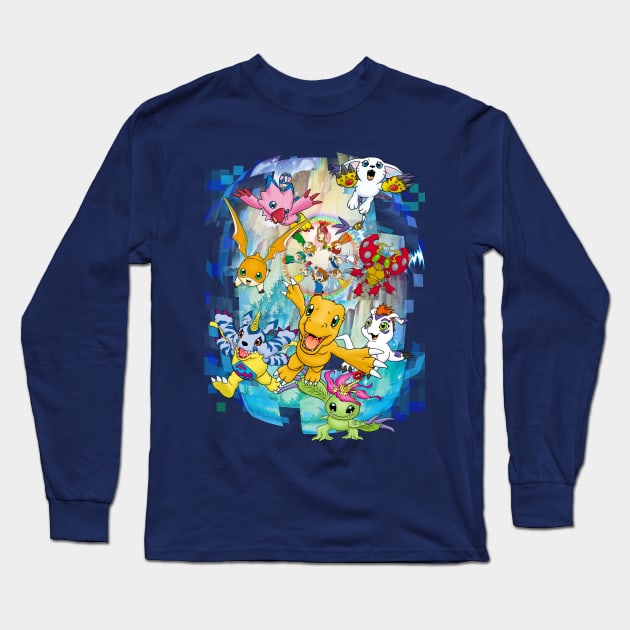 D-d-d-Digimon! Long Sleeve T-Shirt by Goingdigital